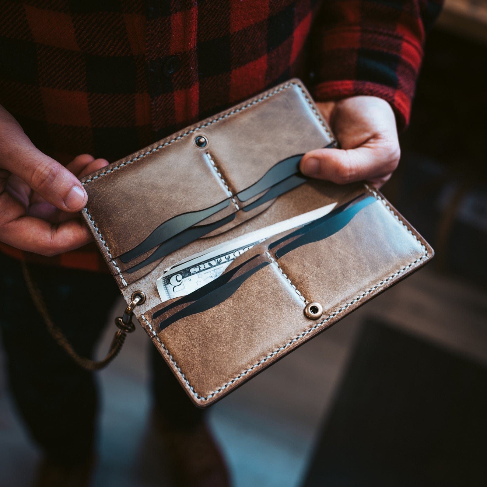 Trucker Wallet in Natural Leather