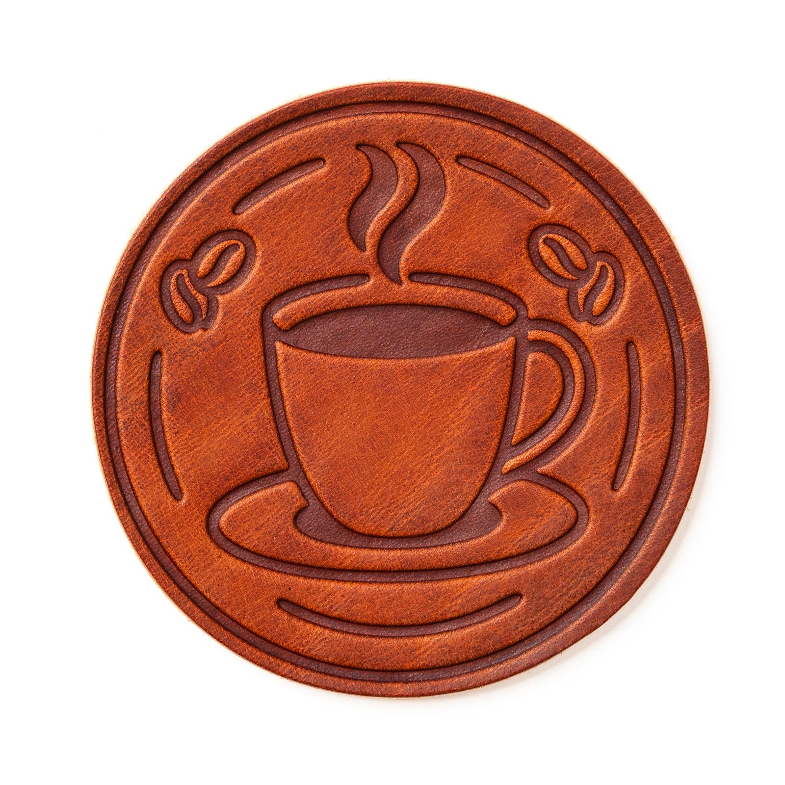Coffee Coasters - English Tan - 4 Pack Popov Leather