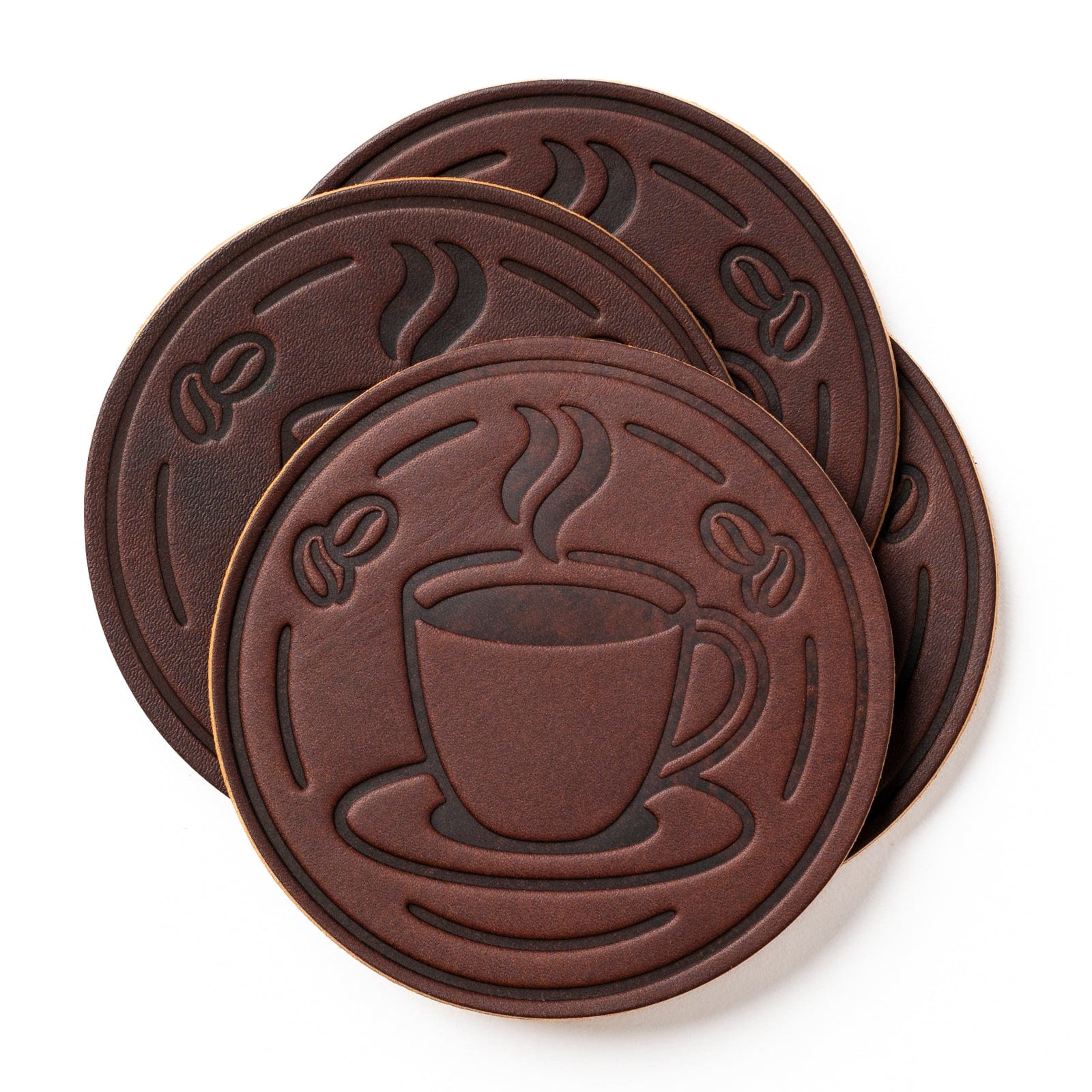 Coffee Coasters - Heritage Brown - 4 Pack Popov Leather