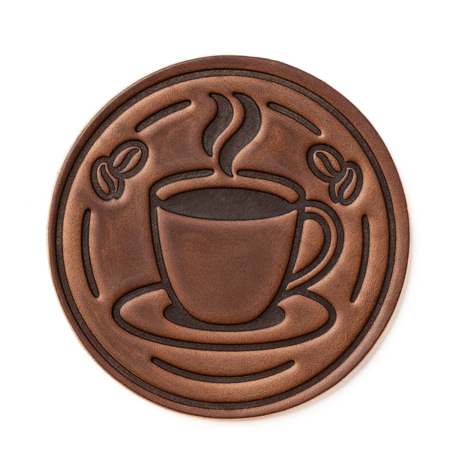 Coffee Coasters - Natural - 4 Pack Popov Leather