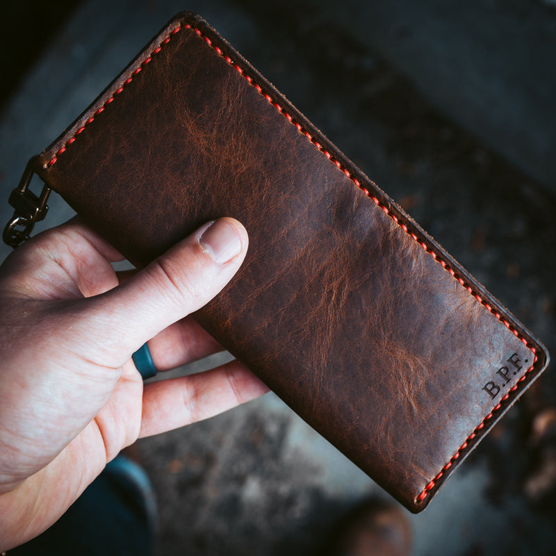 Heritage Brown Long Wallet with Engraving
