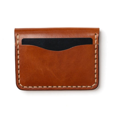 Leather 5 Card Wallet - Whiskey Popov Leather