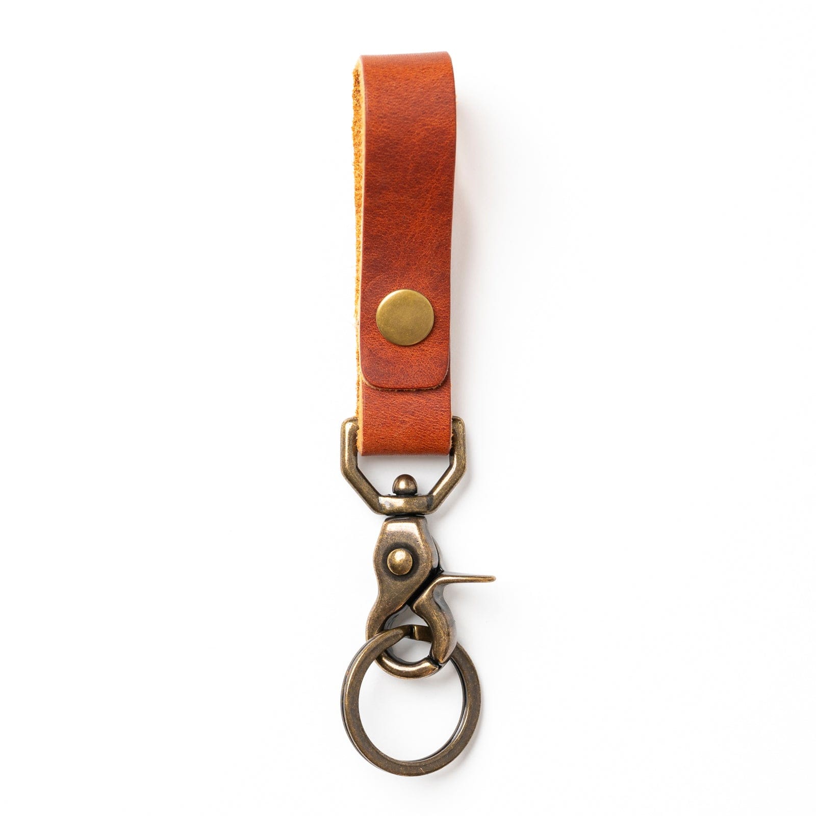 Leather Belt Loop Keychain - English Tan Popov Leather