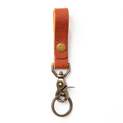 Leather Belt Loop Keychain - English Tan Popov Leather