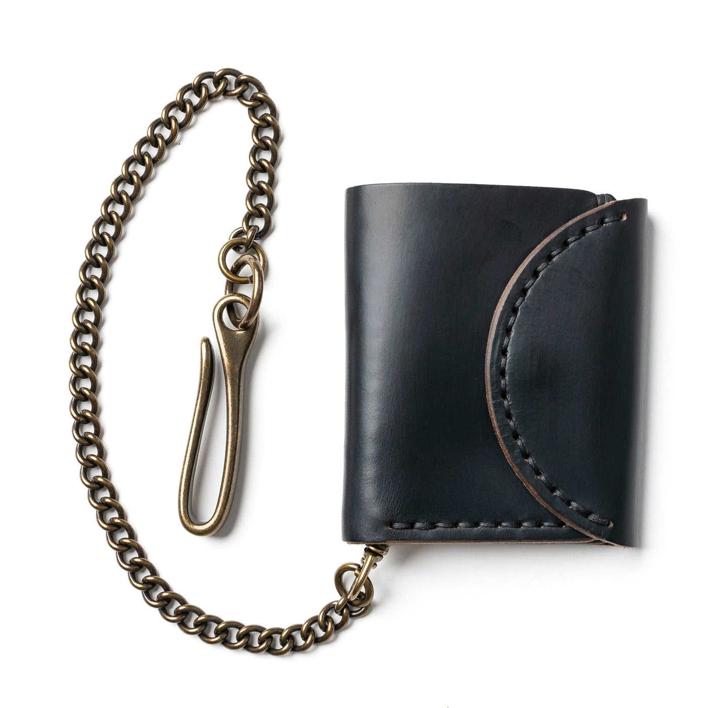 Leather Biker Wallet - Black Popov Leather