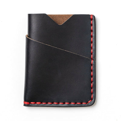Leather Card Holder - Black Popov Leather