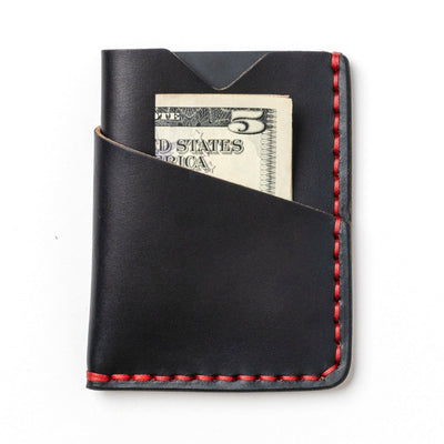 Leather Card Holder - Black Popov Leather