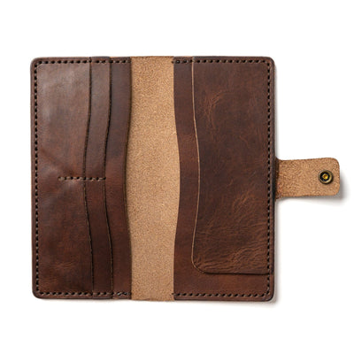 Leather Checkbook Wallet - Heritage Brown Popov Leather