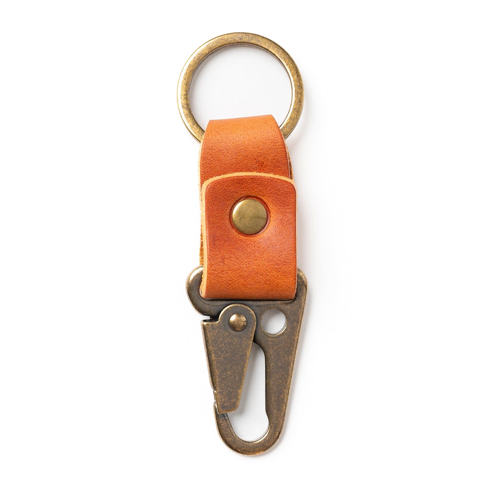 Leather Clip Keychain - English Tan Popov Leather