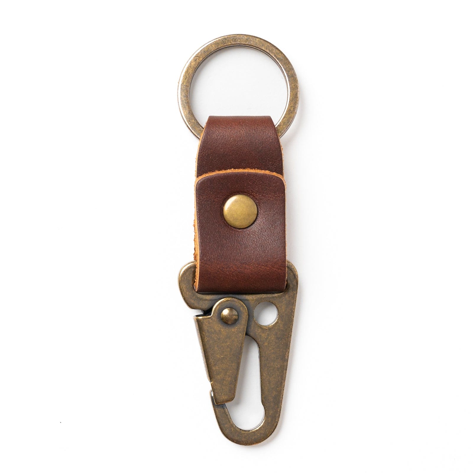 Leather Clip Keychain - Heritage Brown Popov Leather