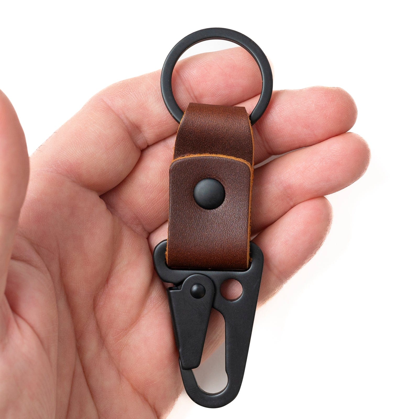Leather Clip Keychain - Heritage Brown Popov Leather