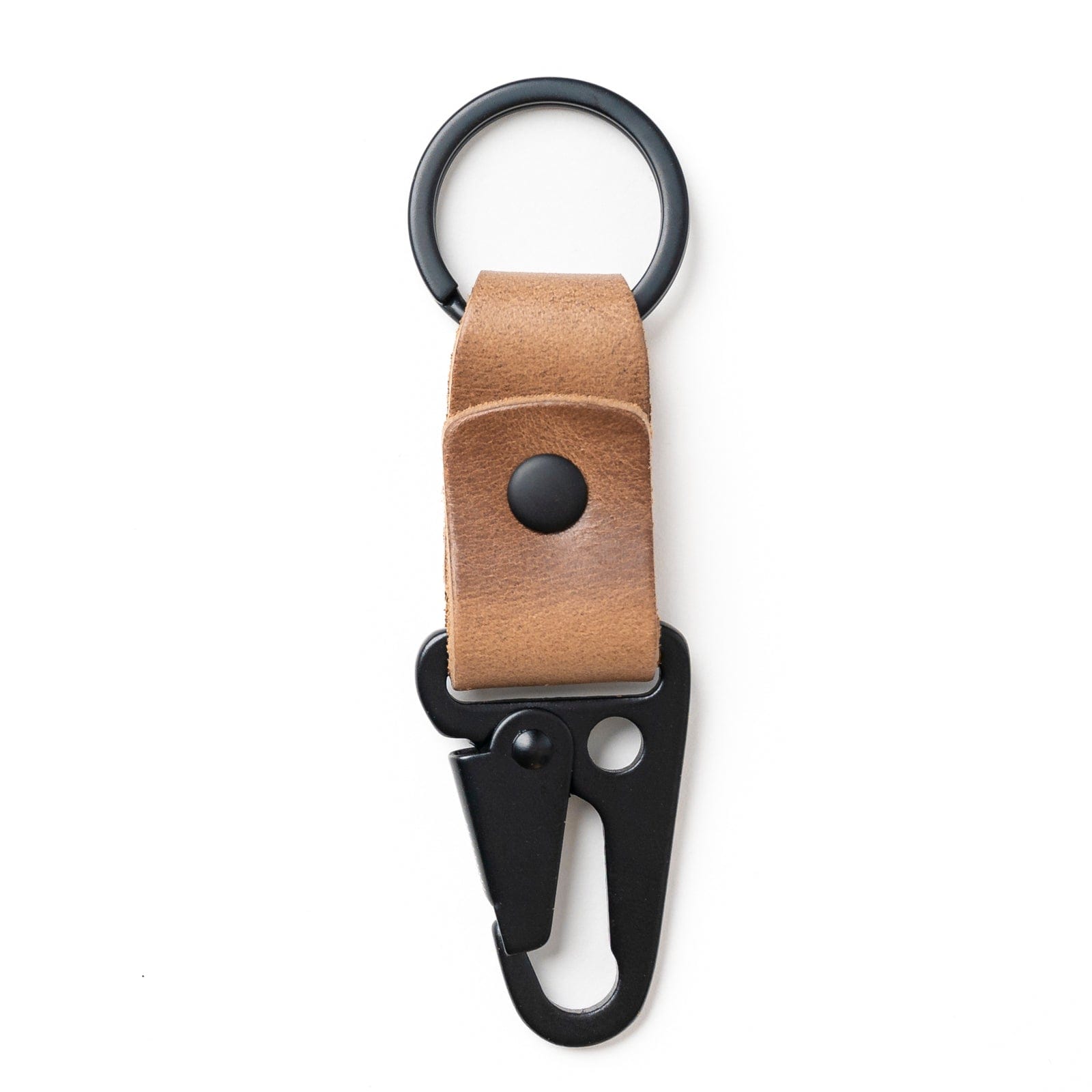Leather Clip Keychain - Natural Popov Leather