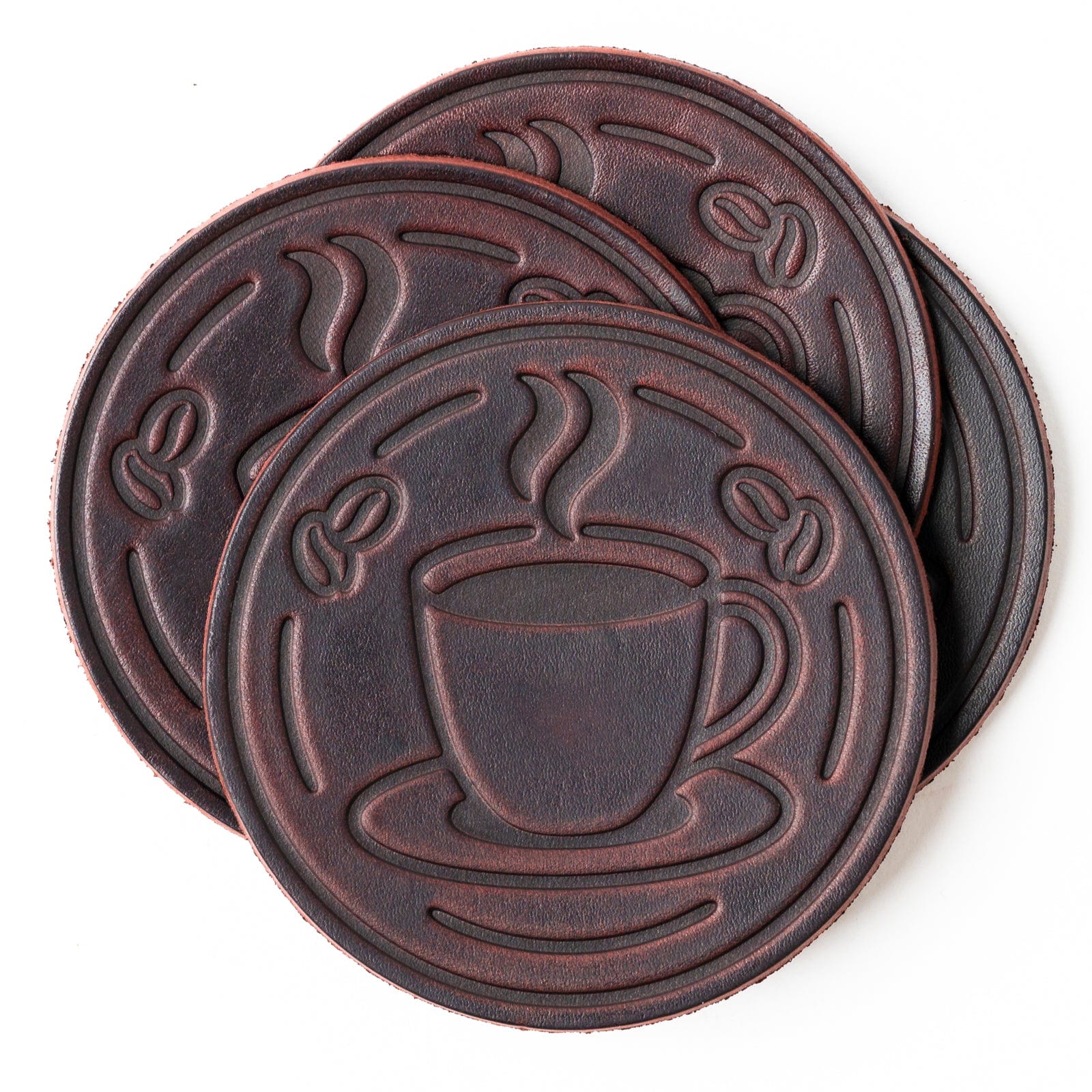 Leather Coasters 4 Pack - Coffee - Oxblood Popov Leather®