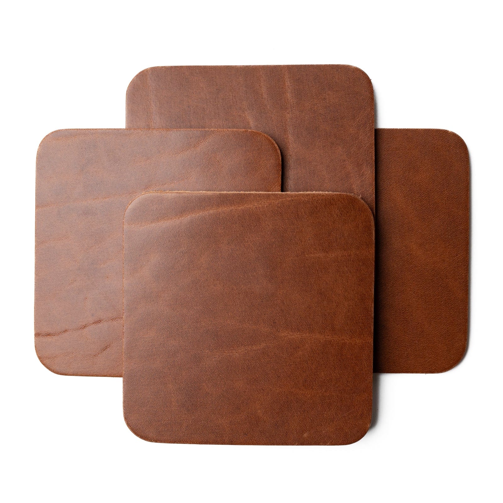 Leather Coasters 4 Pack - Square Blank - Natural Popov Leather®