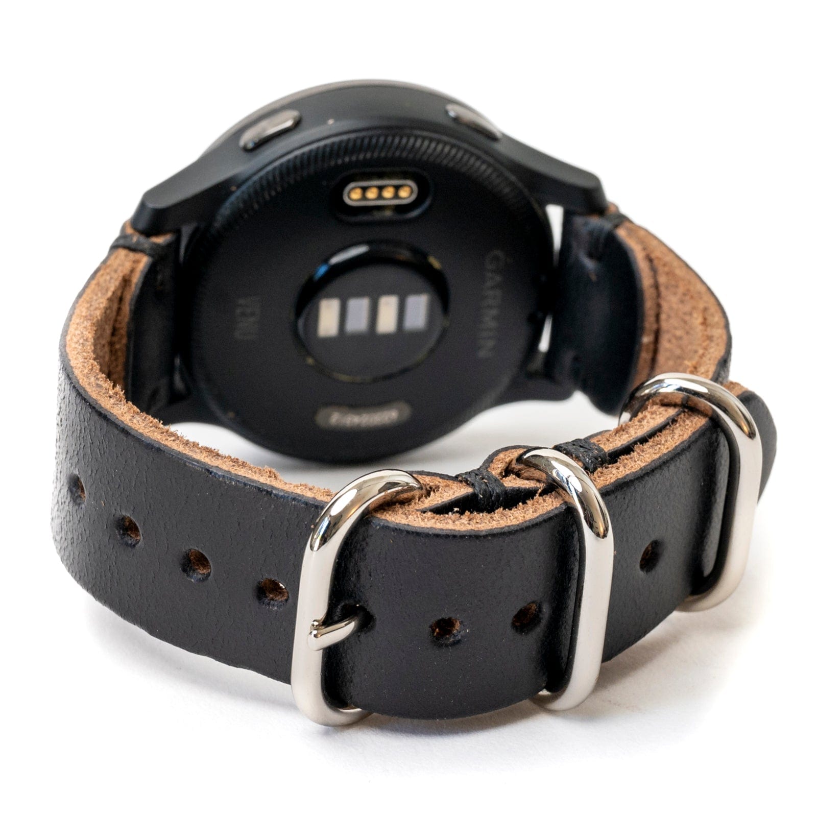 Leather Garmin Watch Band - Black Popov Leather®