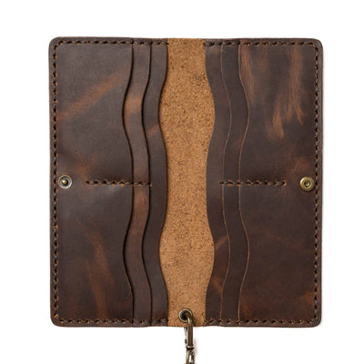 Leather Long Wallet - Heritage Brown Popov Leather