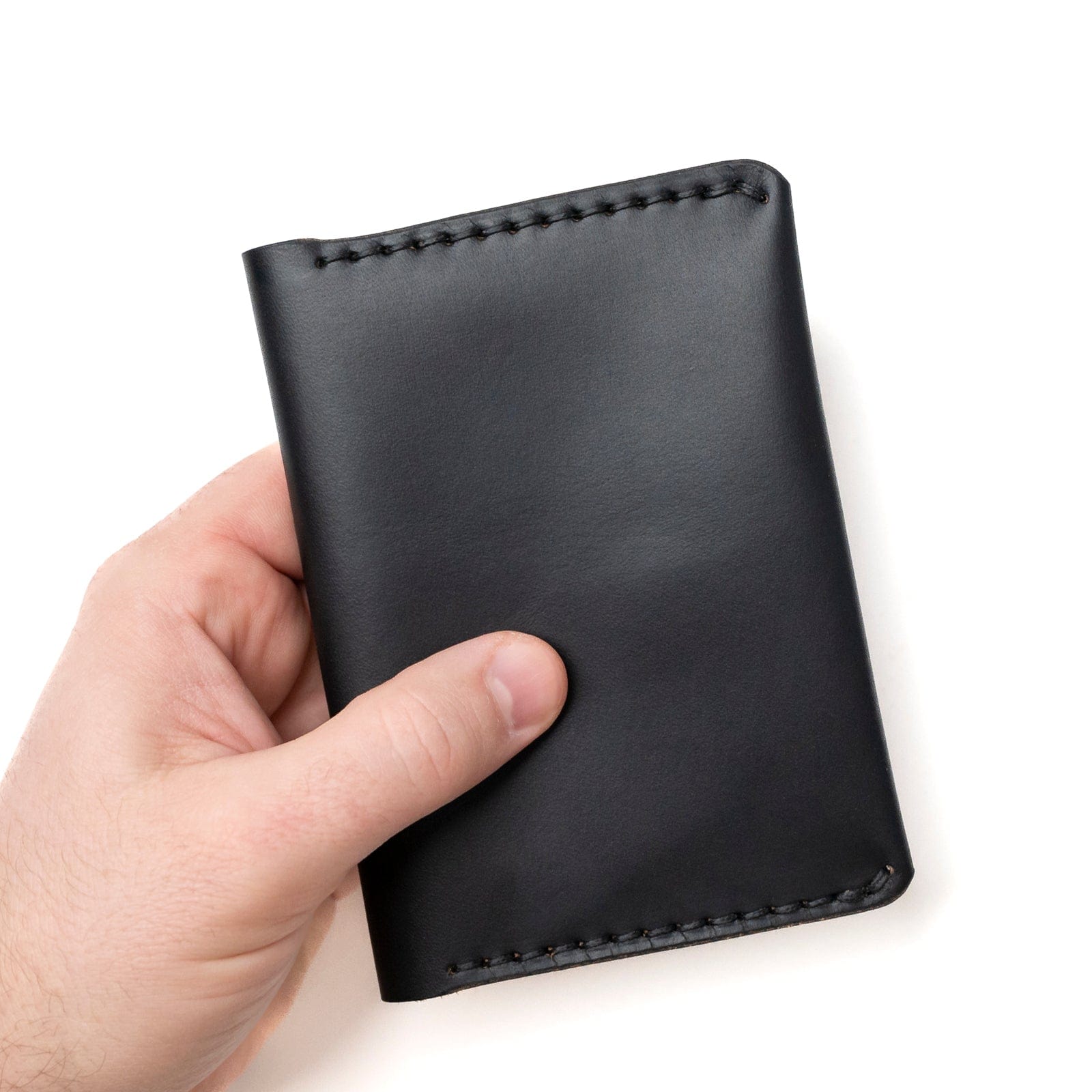 Leather Passport Cover - Black Popov Leather