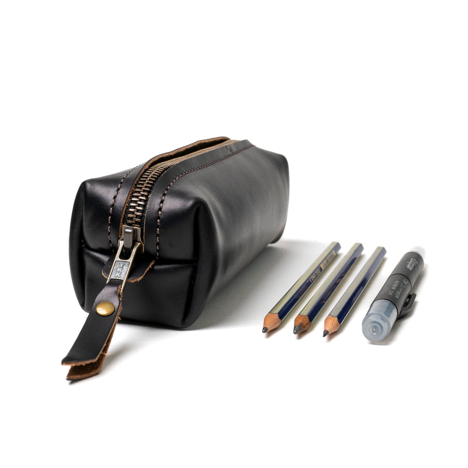 Leather Pencil Case - Black Popov Leather®