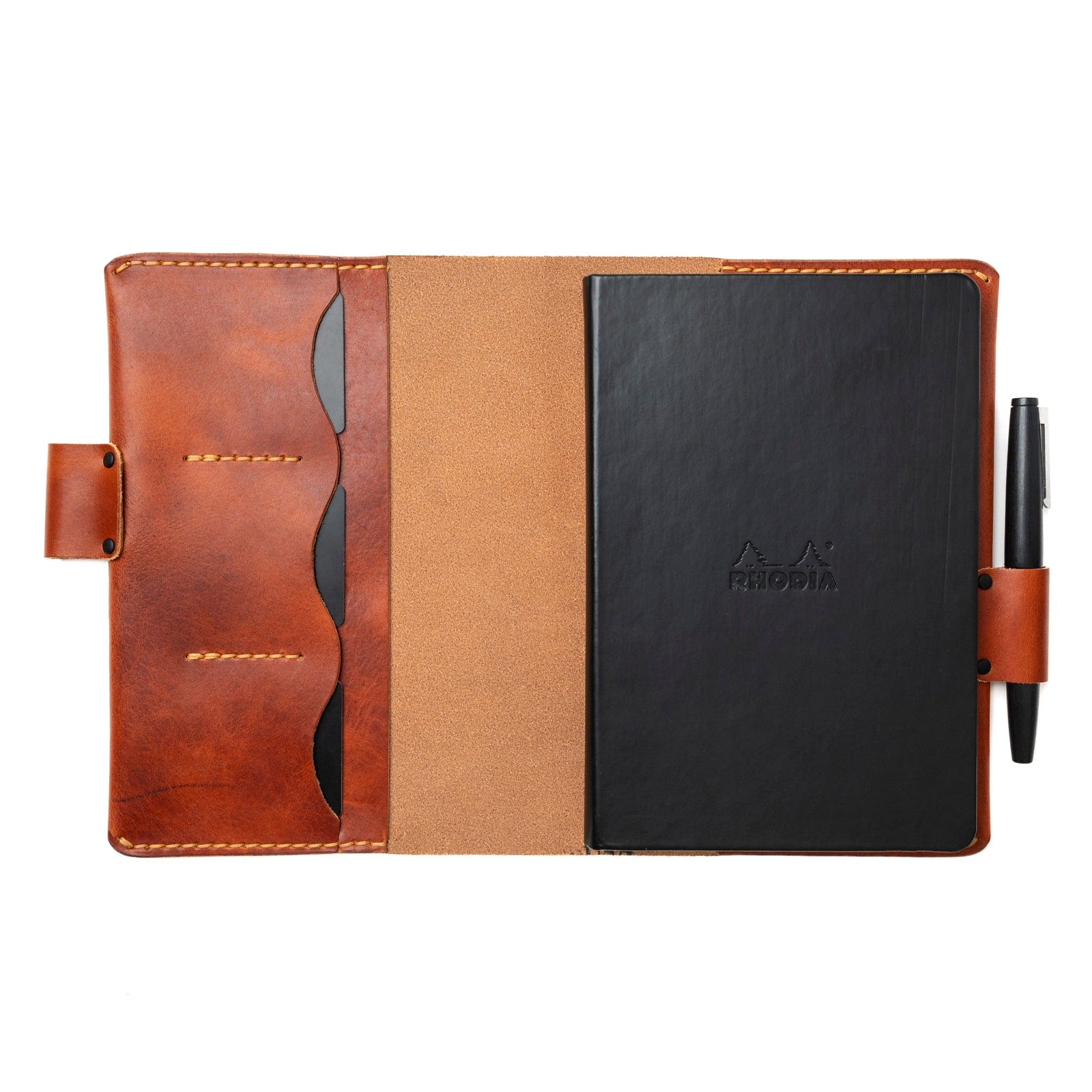 Leather Rhodia A5 Notebook Cover - English Tan Popov Leather