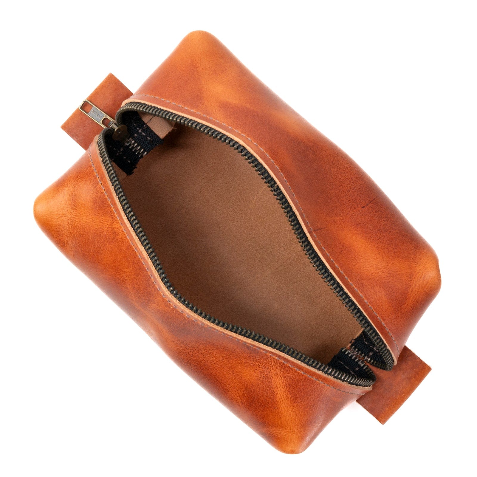 Leather Toiletry Bag - English Tan Popov Leather
