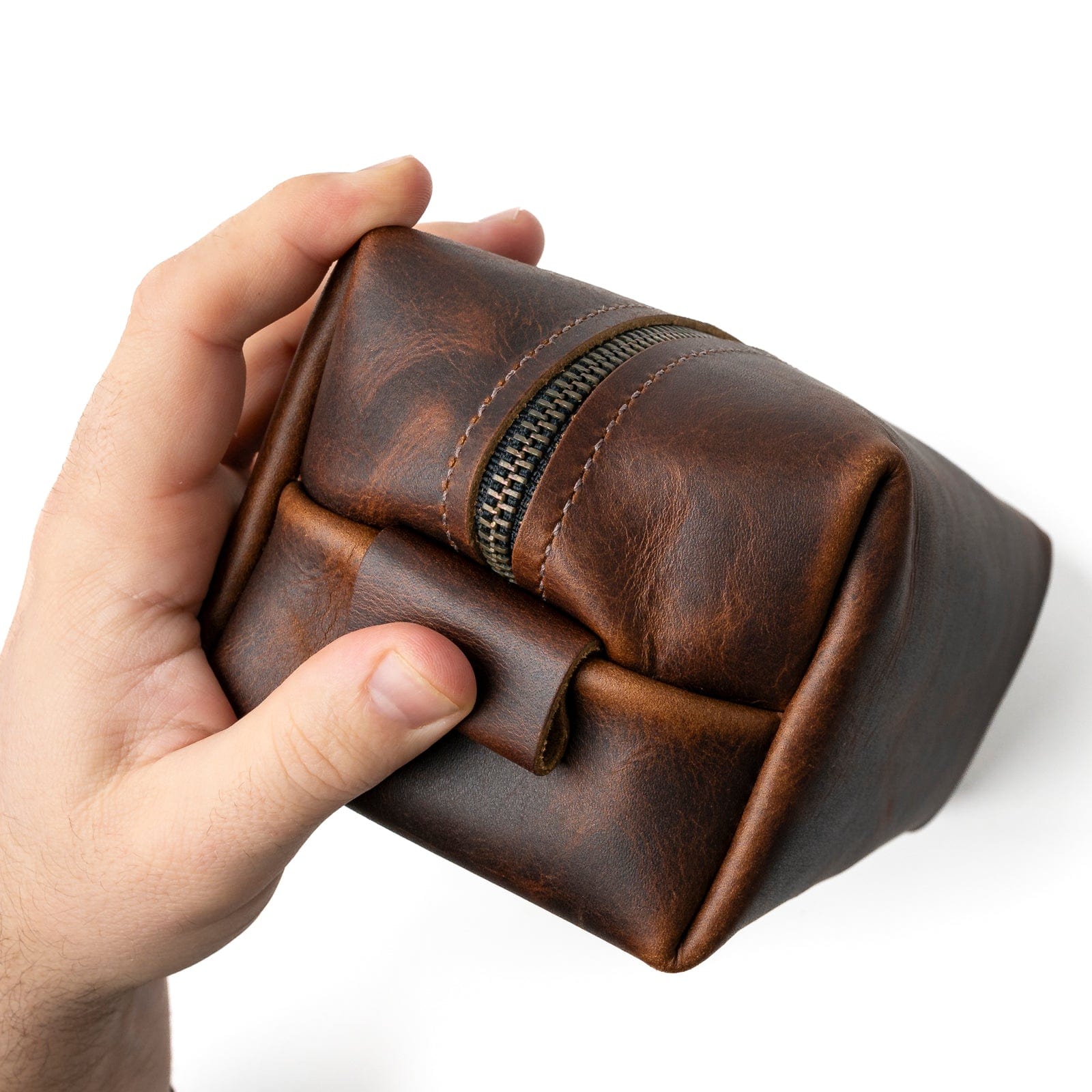 Leather Toiletry Bag - Heritage Brown Popov Leather