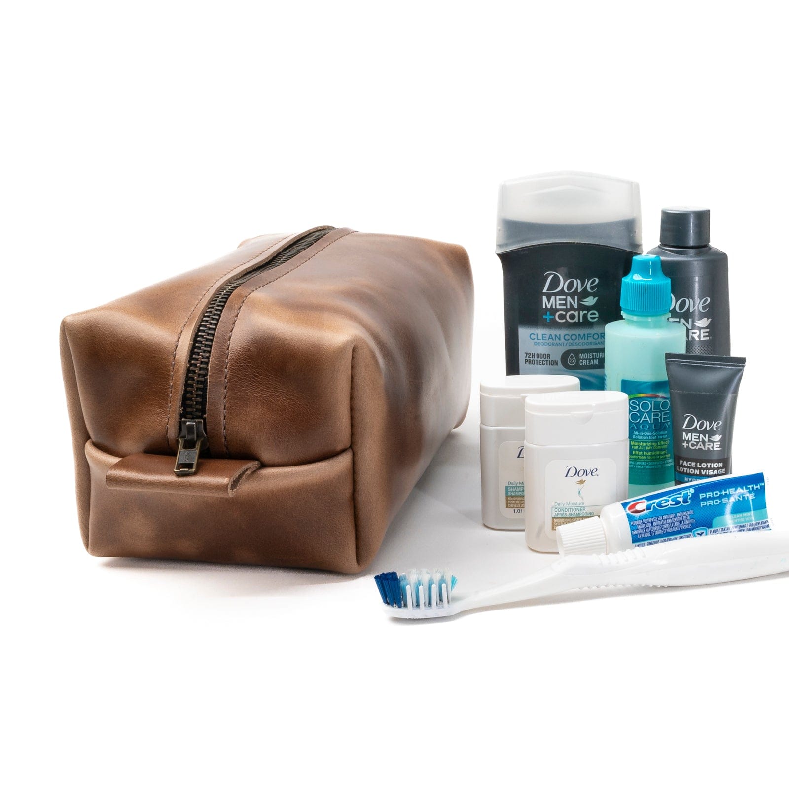 Leather Toiletry Bag - Natural Popov Leather