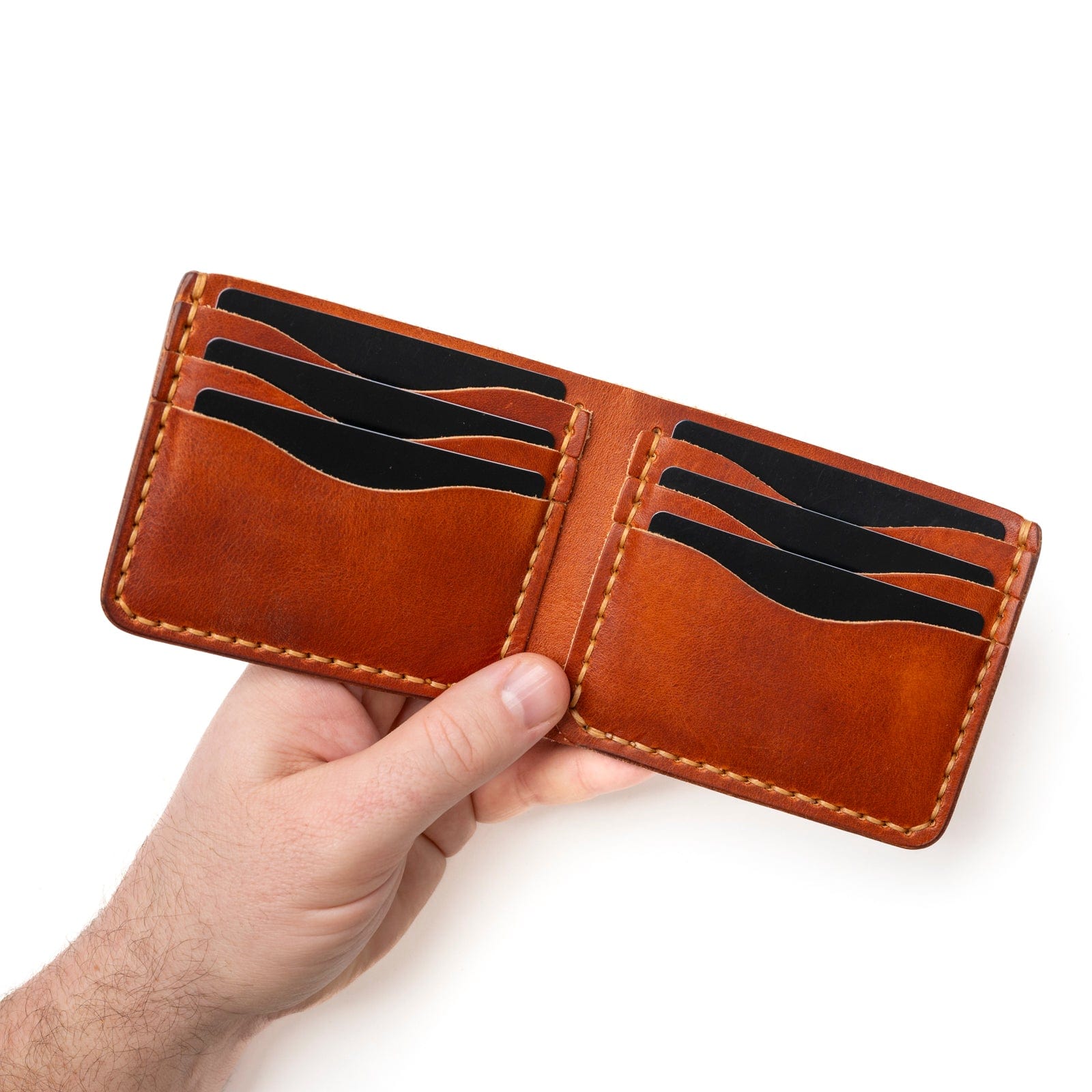Leather Traditional Wallet - English Tan Popov Leather