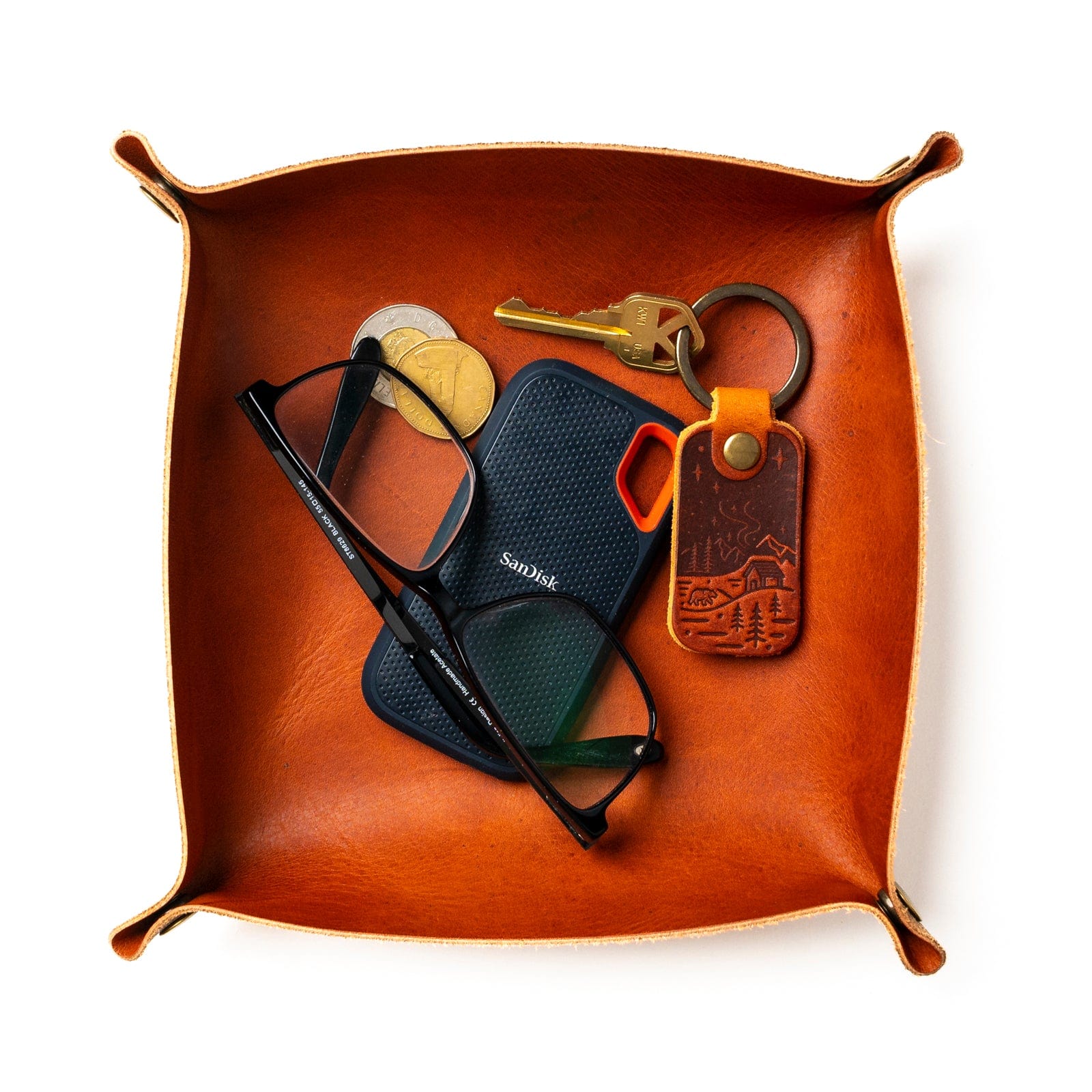 Leather Valet Tray - English Tan Popov Leather