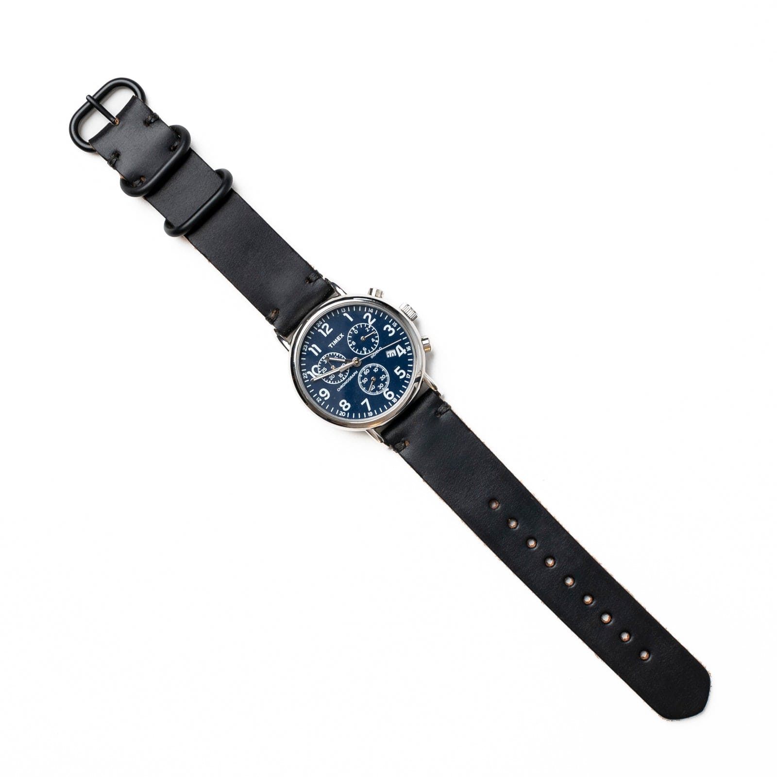 Leather Watch Band - Black Popov Leather