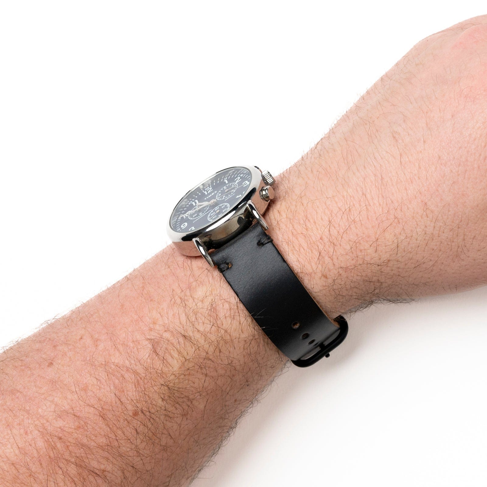 Leather Watch Band - Black Popov Leather
