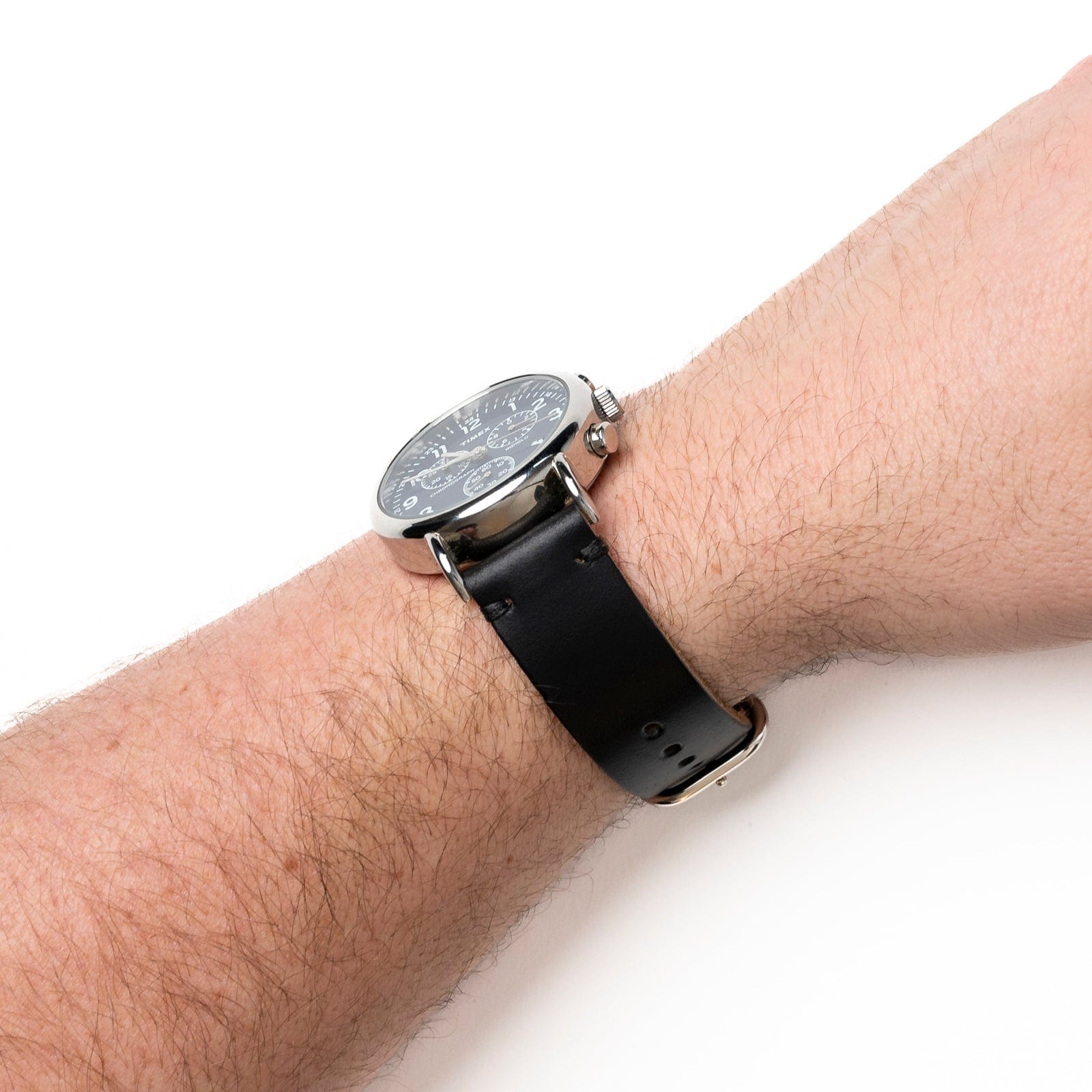 Leather Watch Band - Black Popov Leather