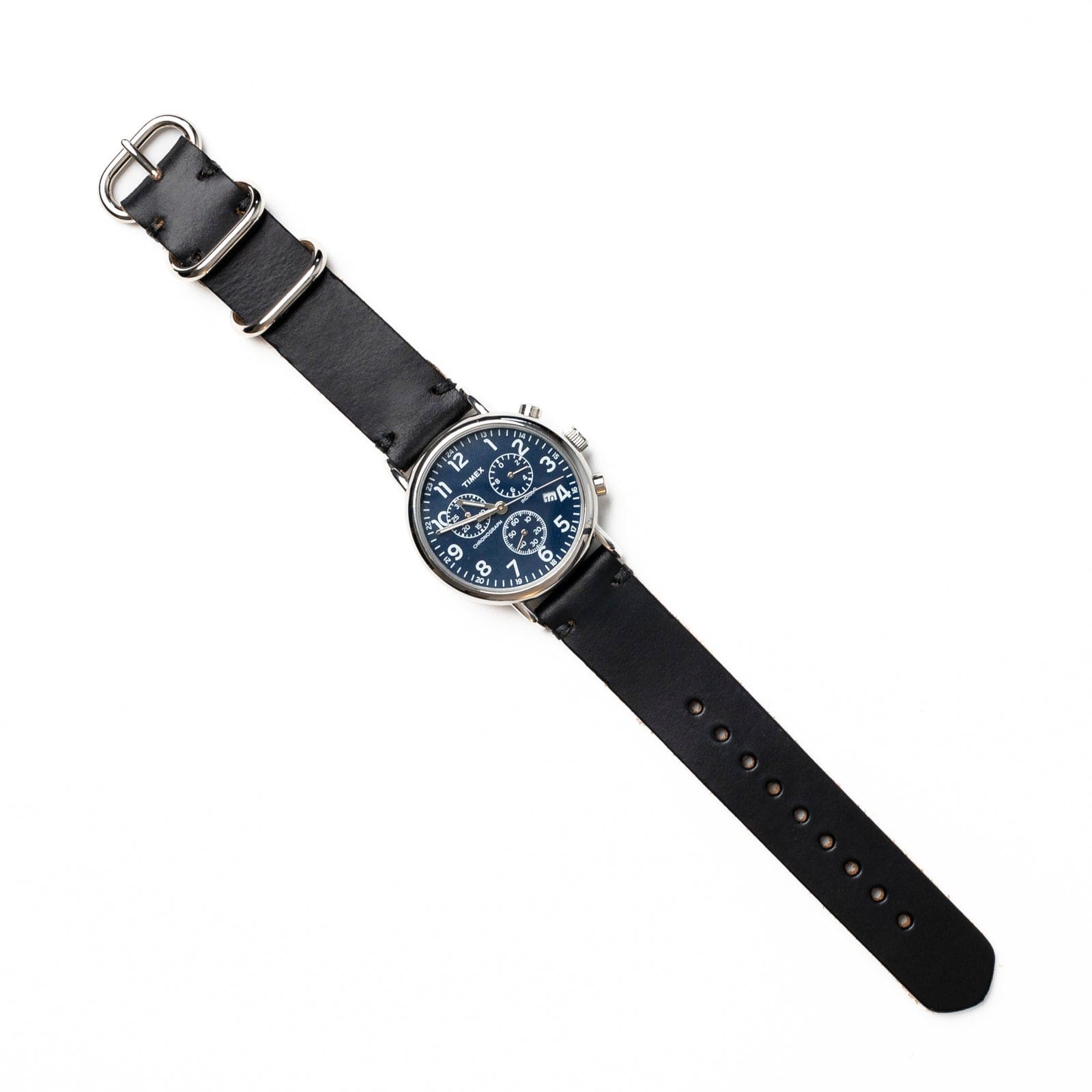 Leather Watch Band - Black Popov Leather