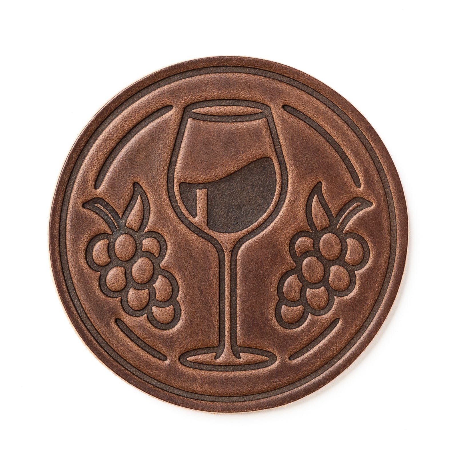 Merlot Coasters - Natural - 4 Pack Popov Leather