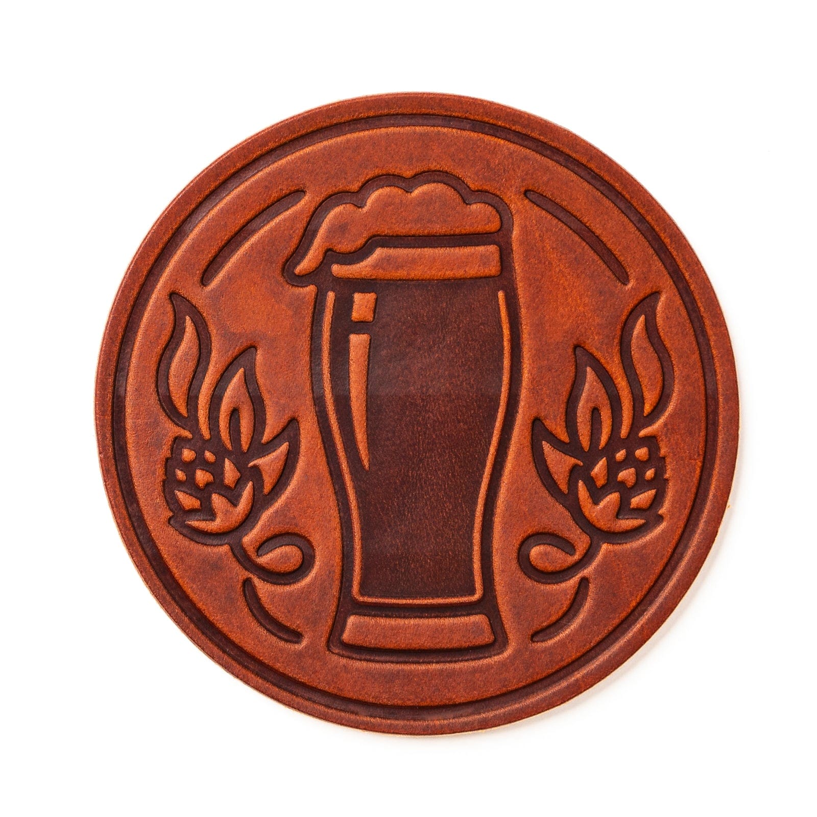 Beer Coasters - English Tan - 4 Pack Popov Leather