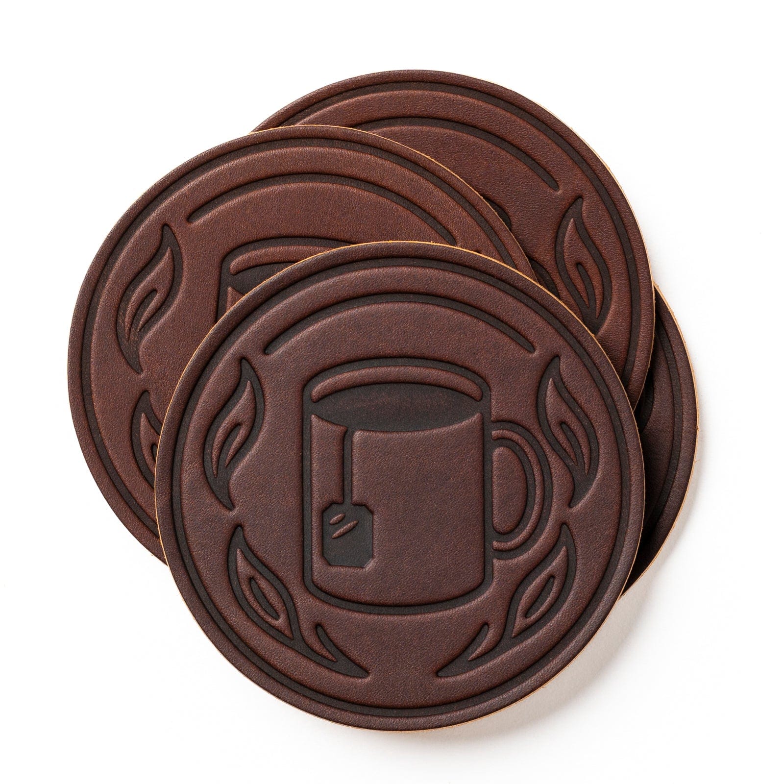 Tea Coasters - Heritage Brown - 4 Pack Popov Leather