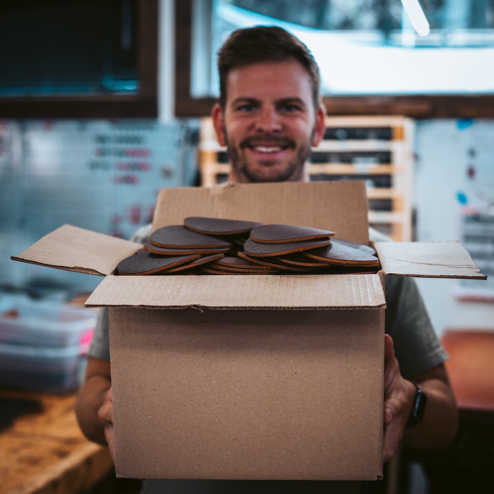 The Bulk Box: 250 Handmade Leather Coasters Popov Leather®