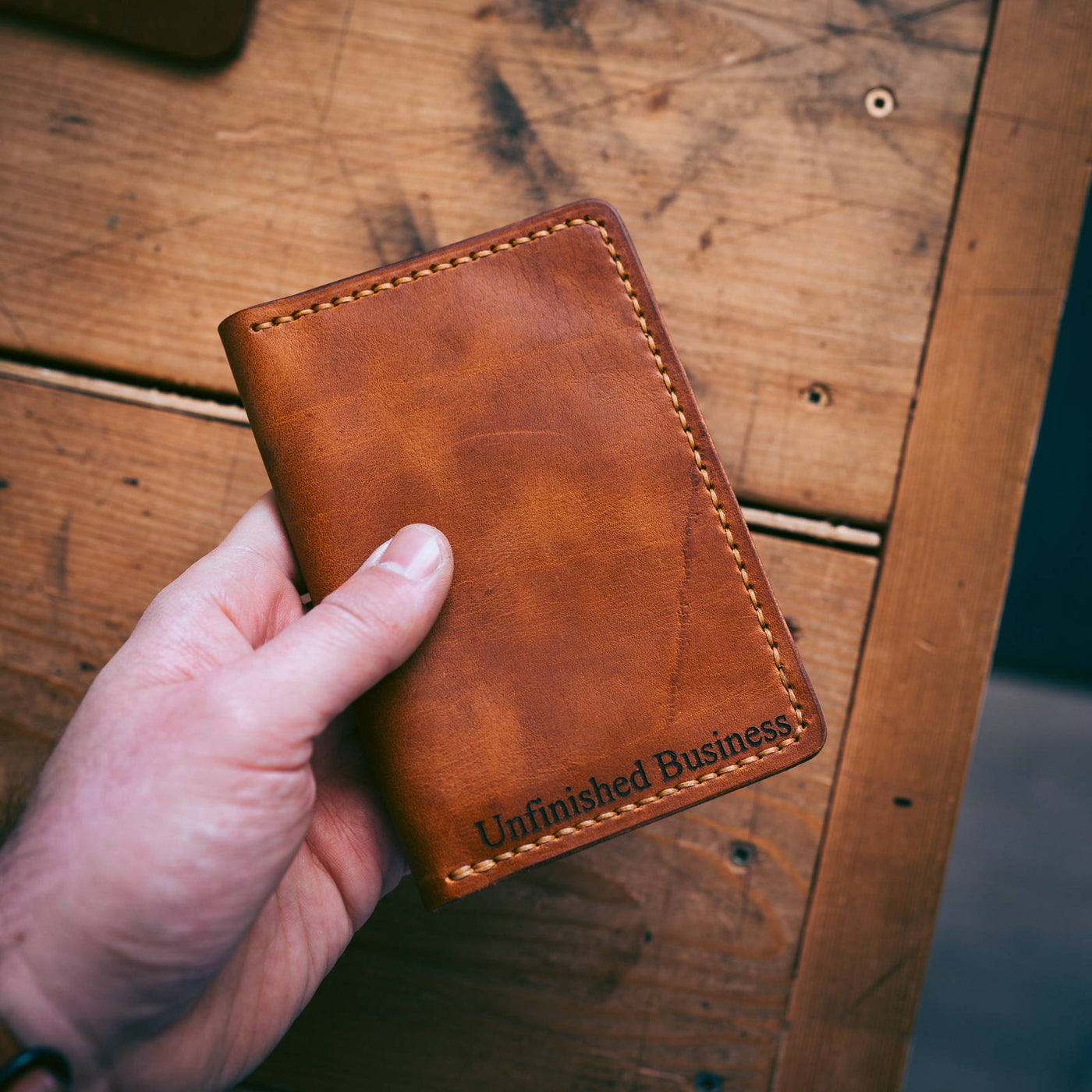 Engraving on Leather Wallet