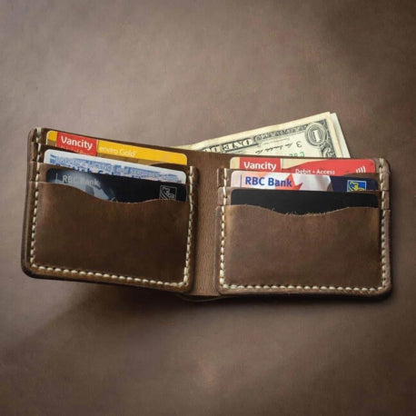 mens bifold leather wallet