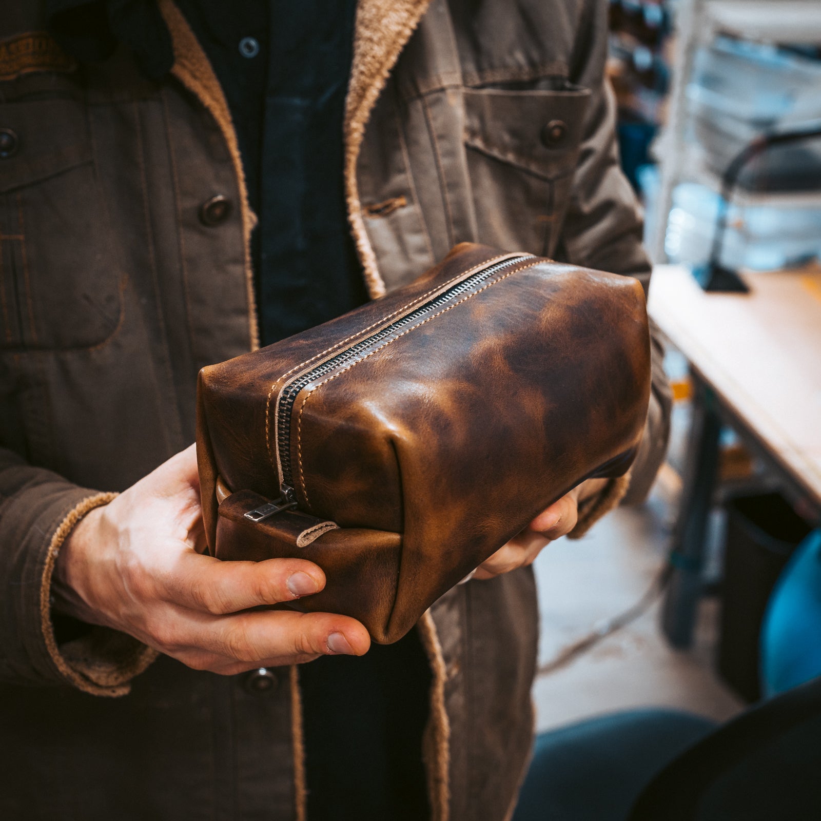 Leather Toiletry Bag