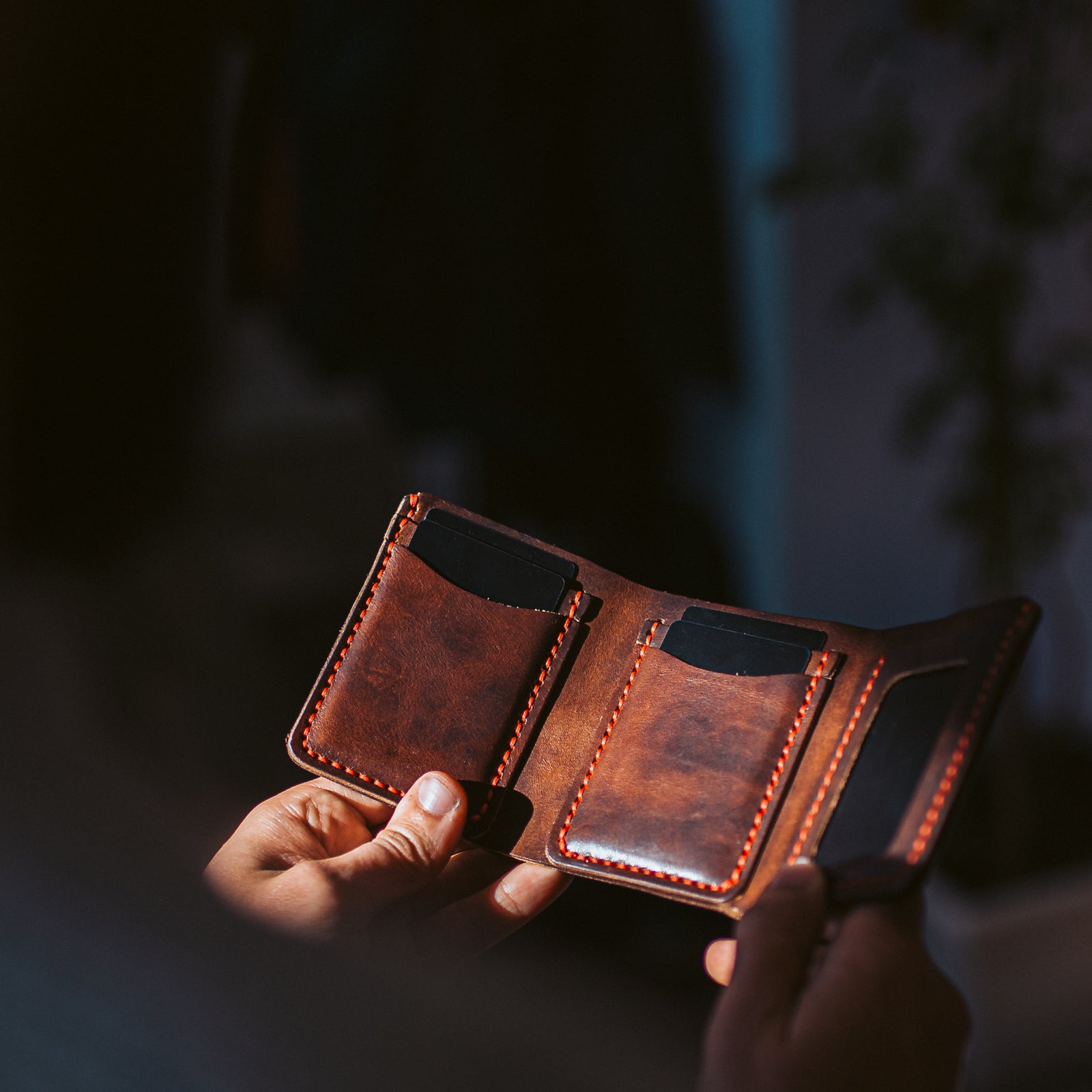 Making a handmade MONEY CLIP leather wallet - ASMR Edition 