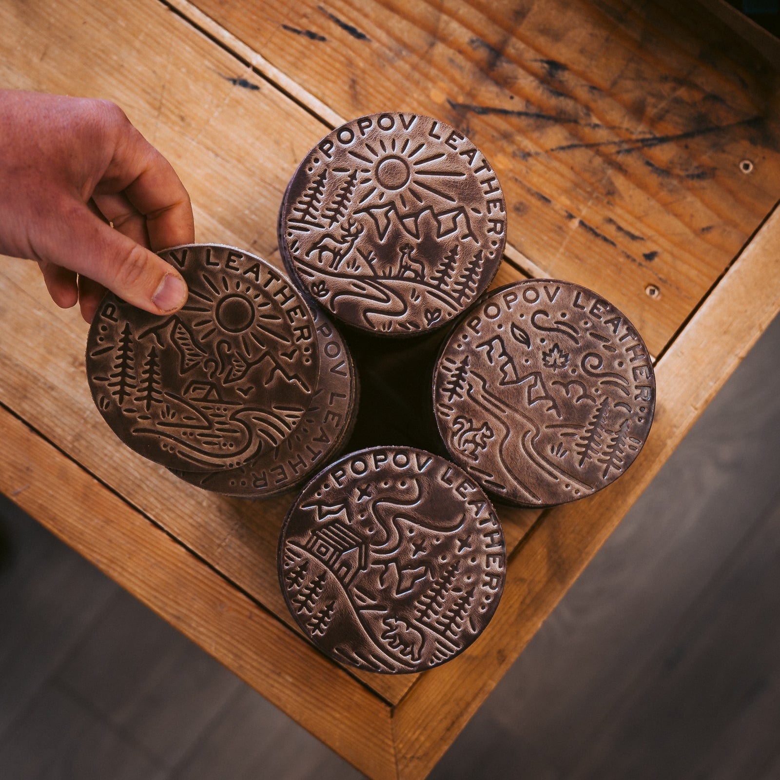 Hashbrown The Cow Xmas Coasters: 4-Pack with Unique Foil-Stamped