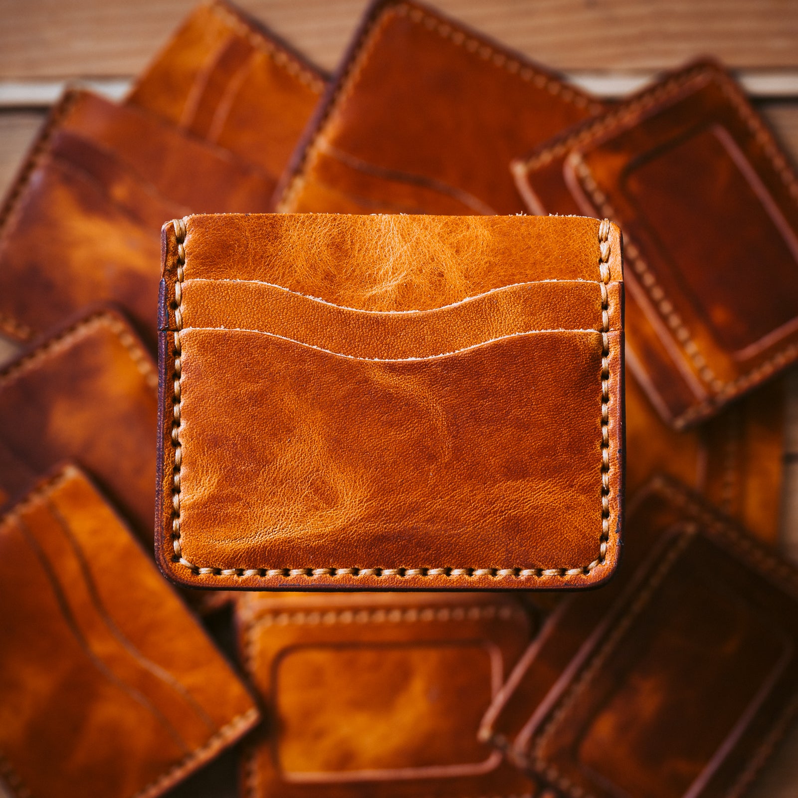 Leather ID Wallet in English Tan