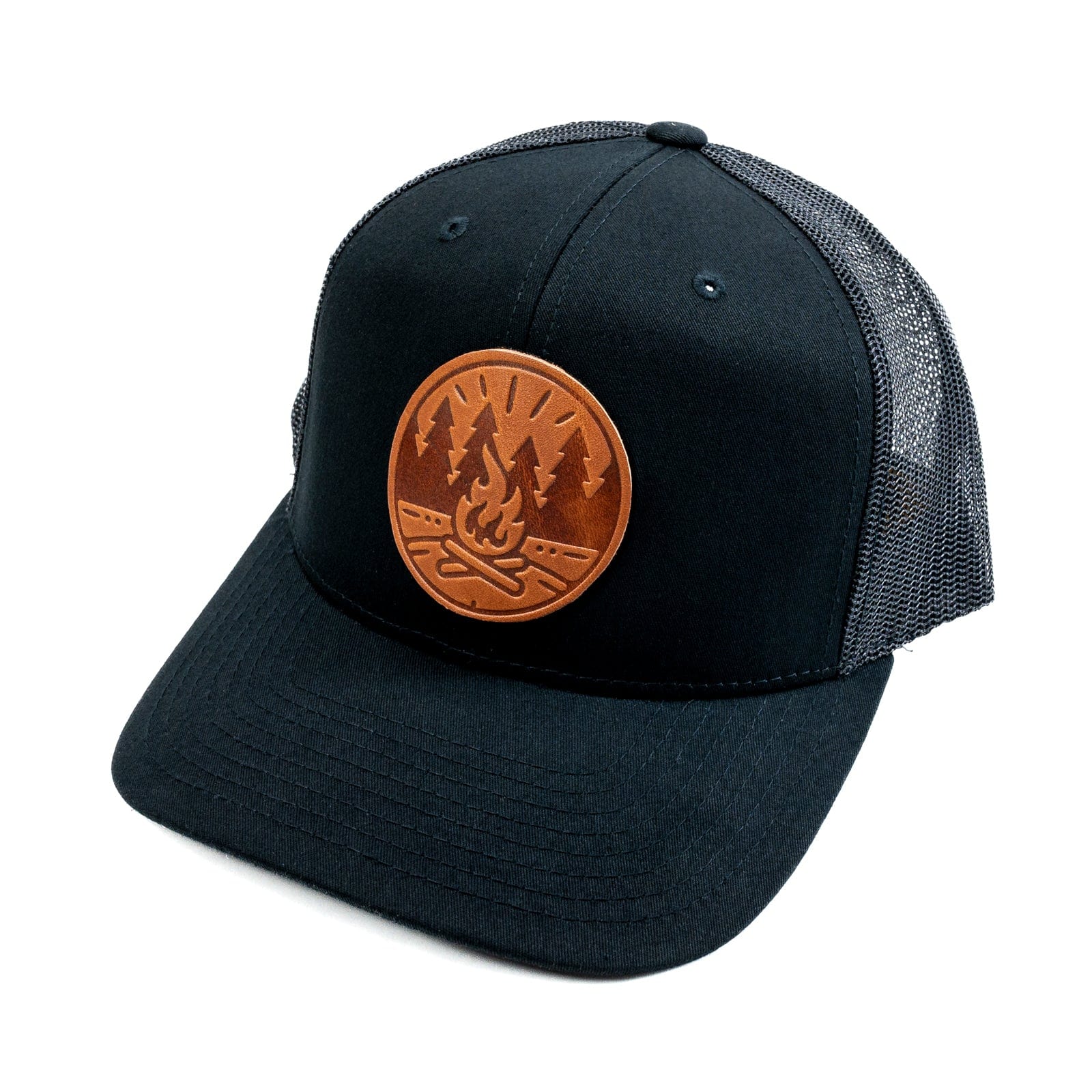 Trucker Hat Campfire Black Popov Leather®1