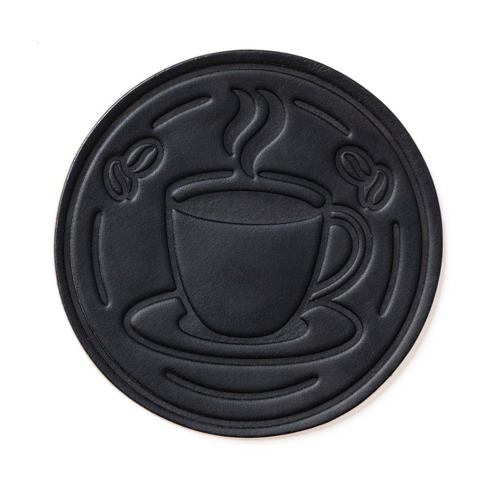 Black Coaster Round, Durable, and Designed for Elegance Popov Leather®