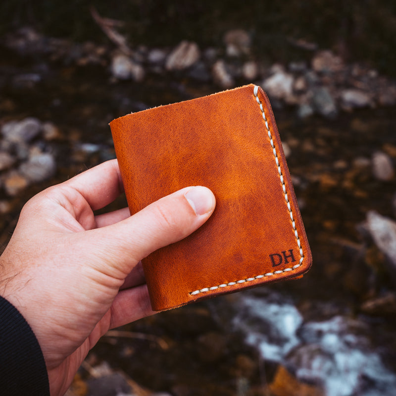 English Tan Traditional Wallet with Engraving