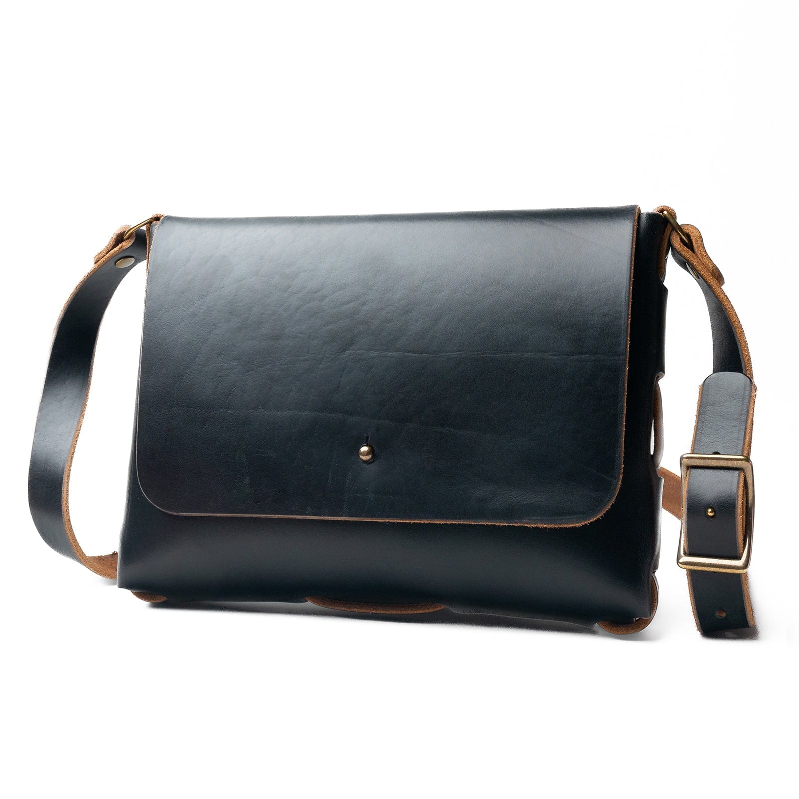 black leather messenger backpack Everyday Satchel Bag - Full-Grain Leather, Durable & Stylish, Perfect for Work or Travel, Adjustable Strap, Handcrafted in Canada