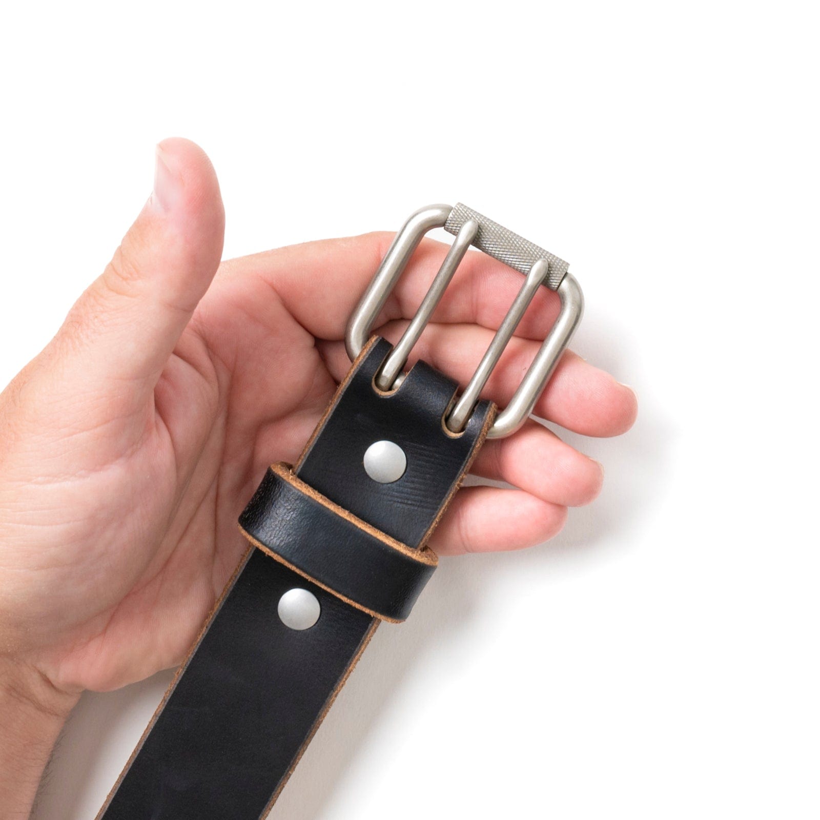 Leather 2 Prong Belt - Black Popov Leather®
