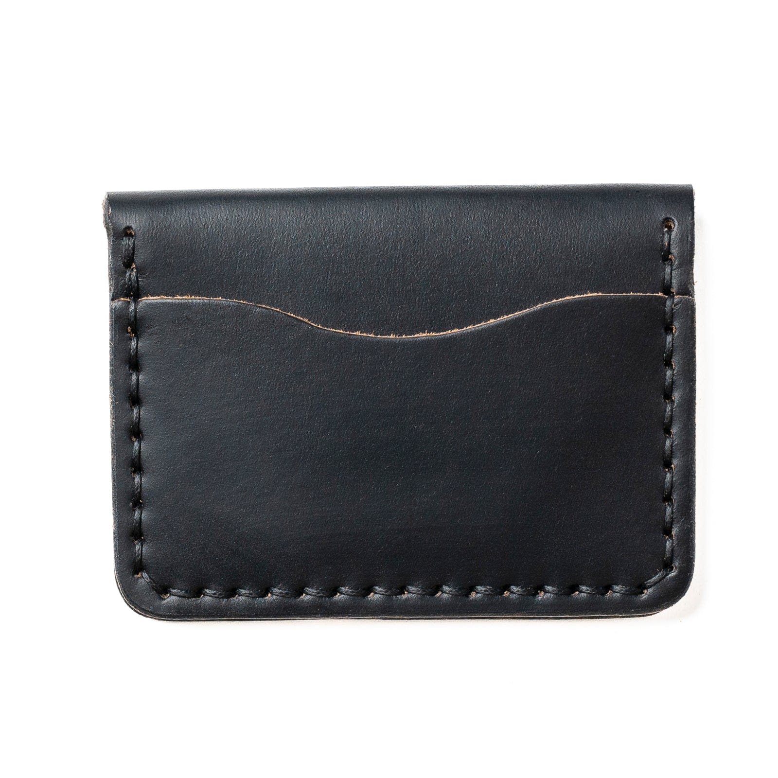 Leather 5 Card Wallet - Black Popov Leather