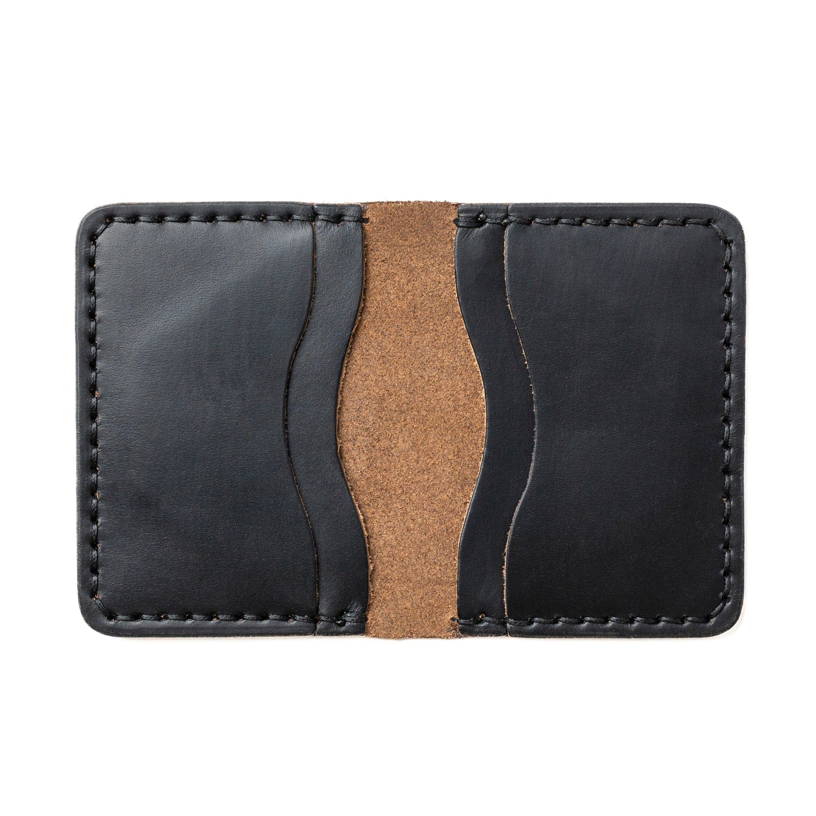 Leather 5 Card Wallet - Black Popov Leather