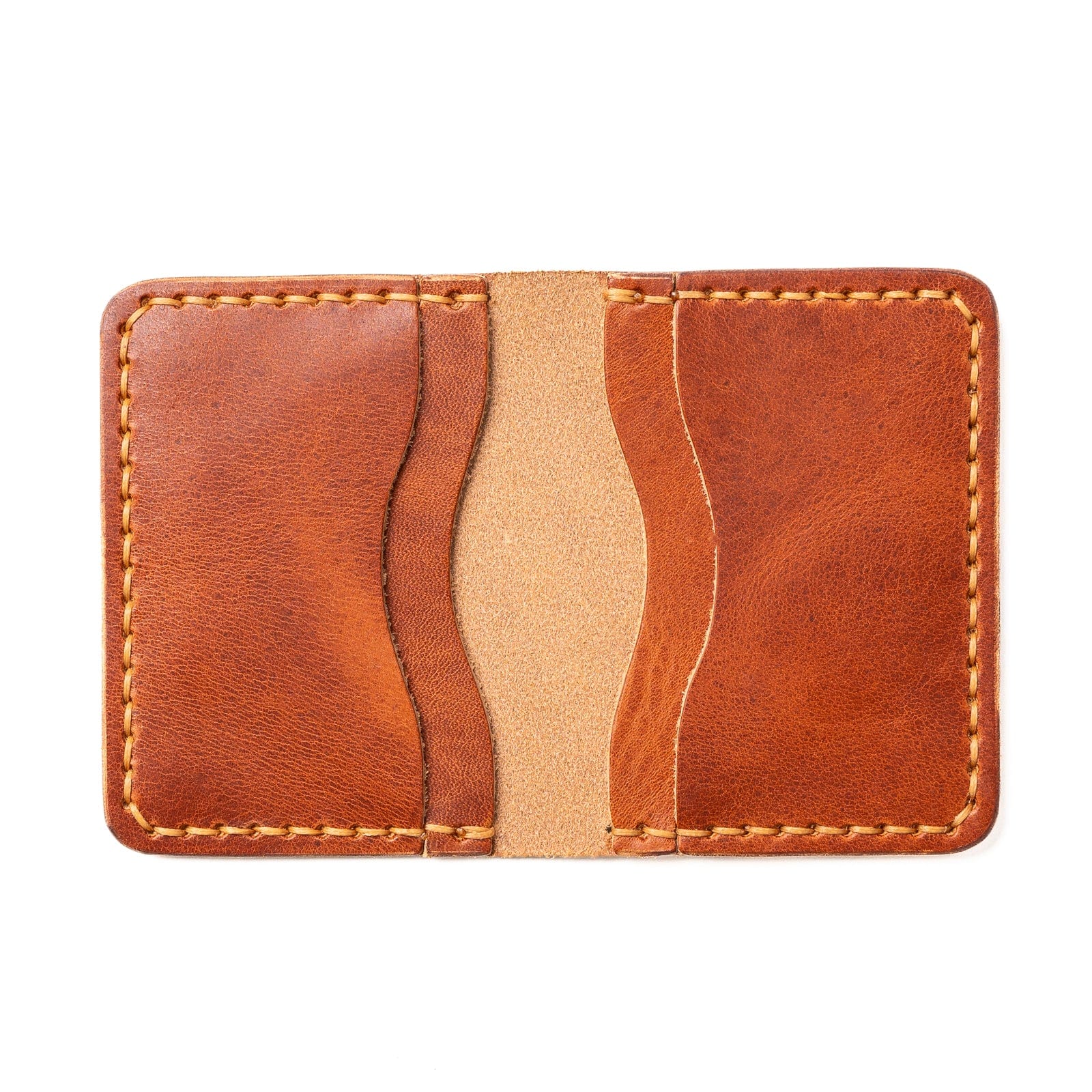 Leather 5 Card Wallet - English Tan Popov Leather